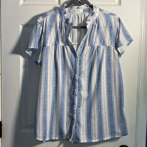 Eden & Olivia Striped Short Sleeve Top, 2X